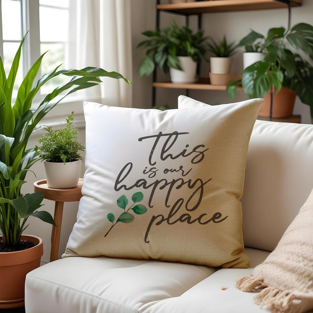 New Spring Plant Leaf Letter Print Pillow Case Home Decoration Sofa Pillow