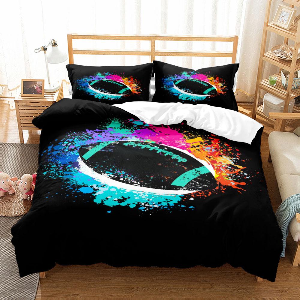 

Комплект постельного белья с рисунком «Акварельный американский футбол», комплект постельного белья «King Queen Double Full Twin Single Size» EU single(135x200cm)