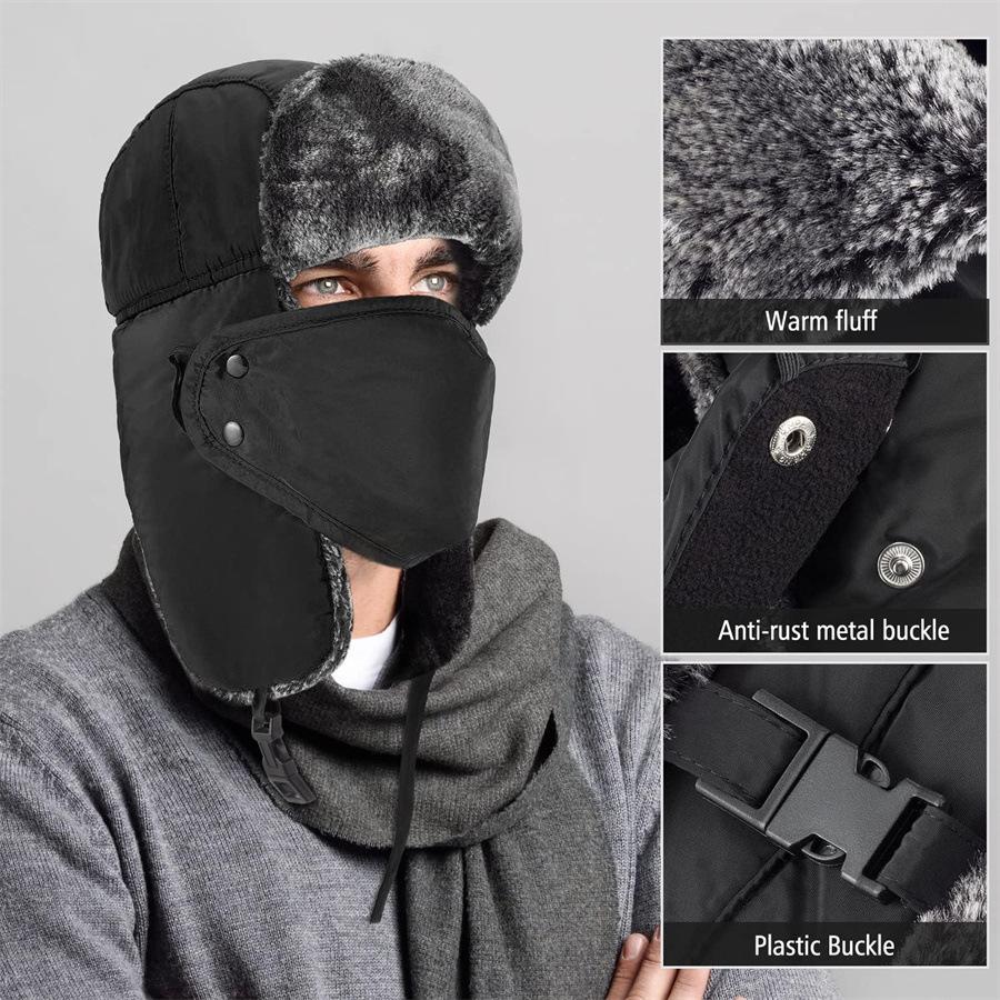 New men's and women's Lei Feng hats, cold-proof ski hats, thickened warm hats, windproof masks, ear caps