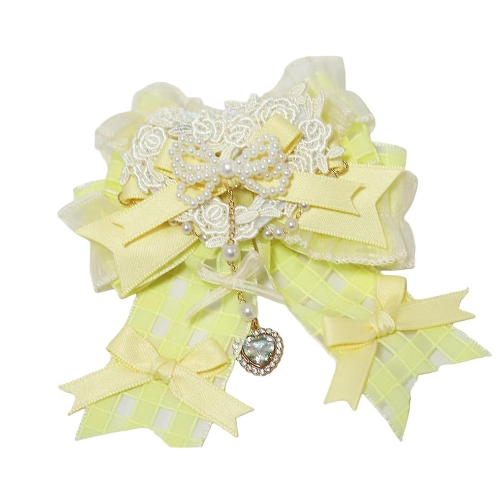 Lolita Style Bow Hairpin Hair Accessory Pearl Lace Ornament Ground Princess Forest Girl Flower Decoration Gothic Moe Fashionable Elegant Gift Date Gal