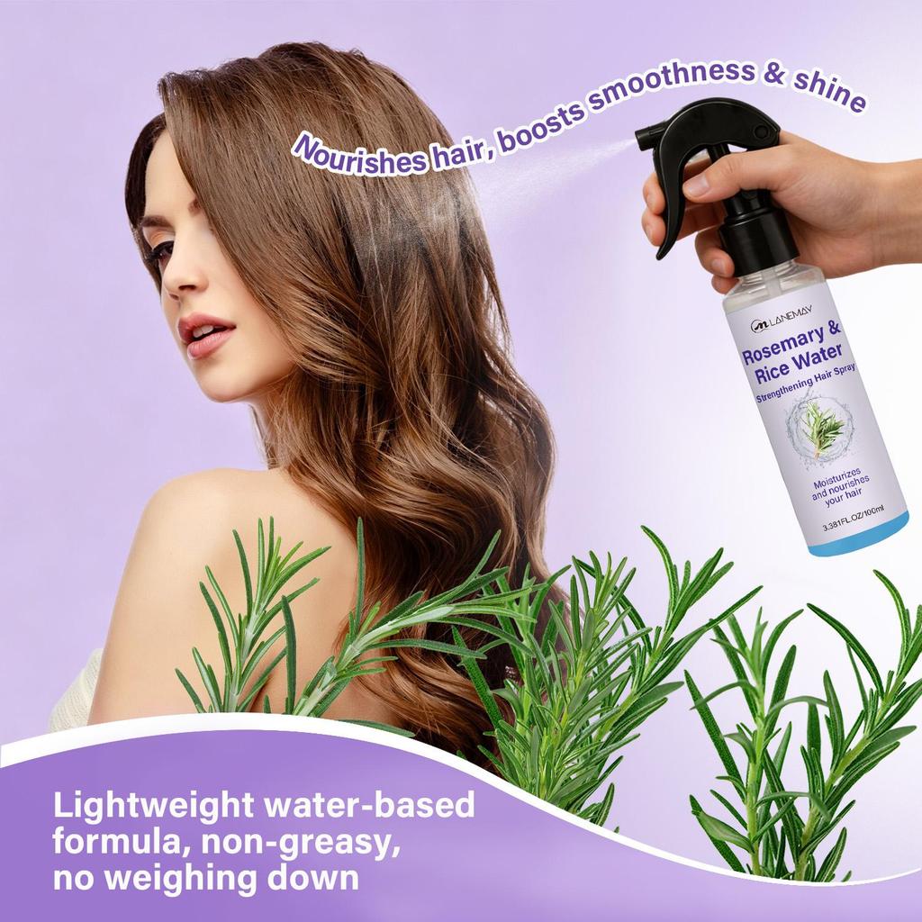 Rosemary Rice Water Hair Spray-Moisturizes And Nourishes Your Hair-Strengthens Hair Strands & Reduces Breakage-100ml
