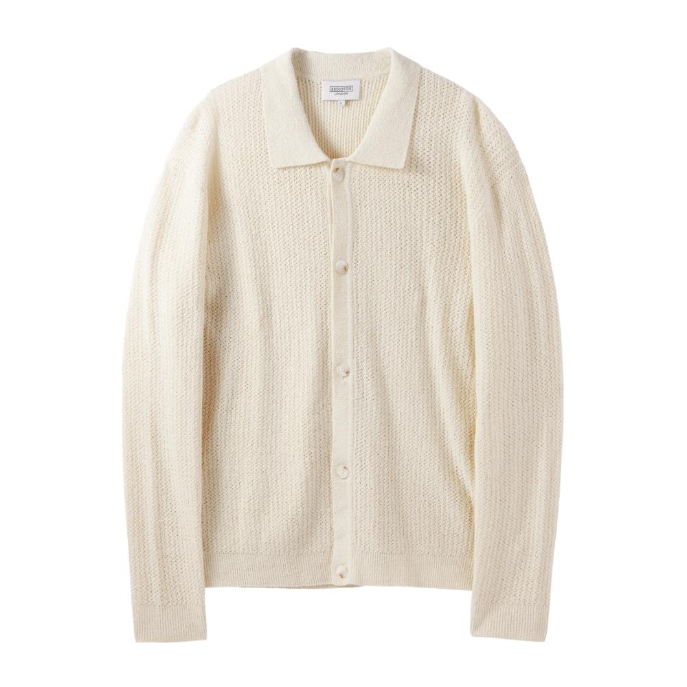 Brompton London Collar Neck Cardigan - Ivory (P242Mcd512)