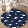 1PCHorse Pattern Office Round Area Rug, Mat Suitable For Office, Under Office Chairs Bedroom Living Room Home Decor, Room Deco