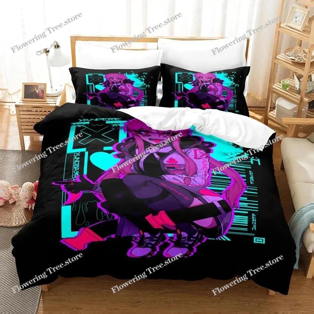 Anime Future Diary Yuno Gasai Bettwäscheset Jungen Mädchen Twin Queen Size Bettbezug Kissenbezug Bett Kinder Erwachsene Heimtextilien