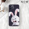 Cute Rabbit Case For Apple iPhone 11 13 14 12 Pro Max 7 8 XR X 6 5 5S SE 2022 13ProMax Black Silicone Phone Funda