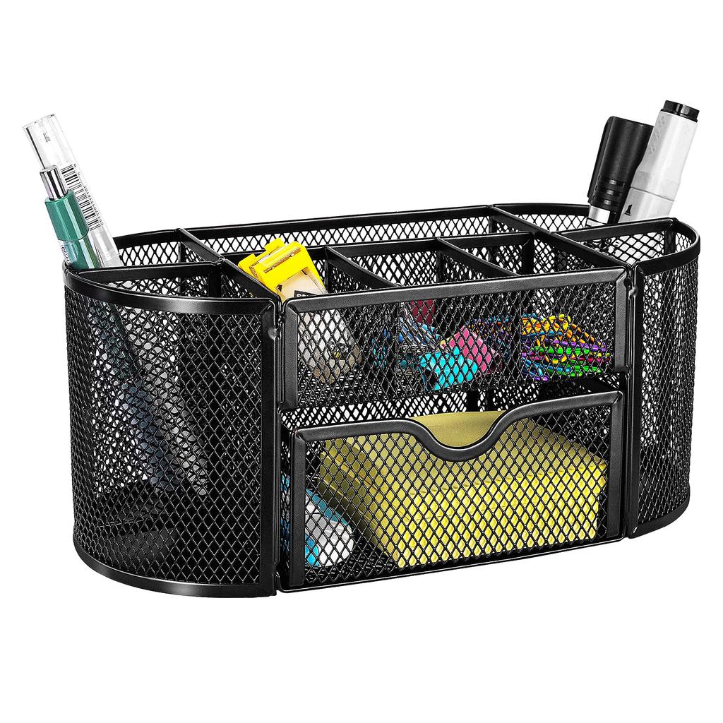 AmazonBasics Accessory Storage Desk Mesh Office Organizer 23.5 X 11.5 X 10cm Black