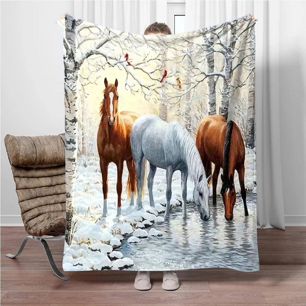 Cartoon Animal Wolf Flannel Throw Blanket Home Sofa Lunch Break Blankets for Bed Children Student Blanket Nap Cover Kids Gift