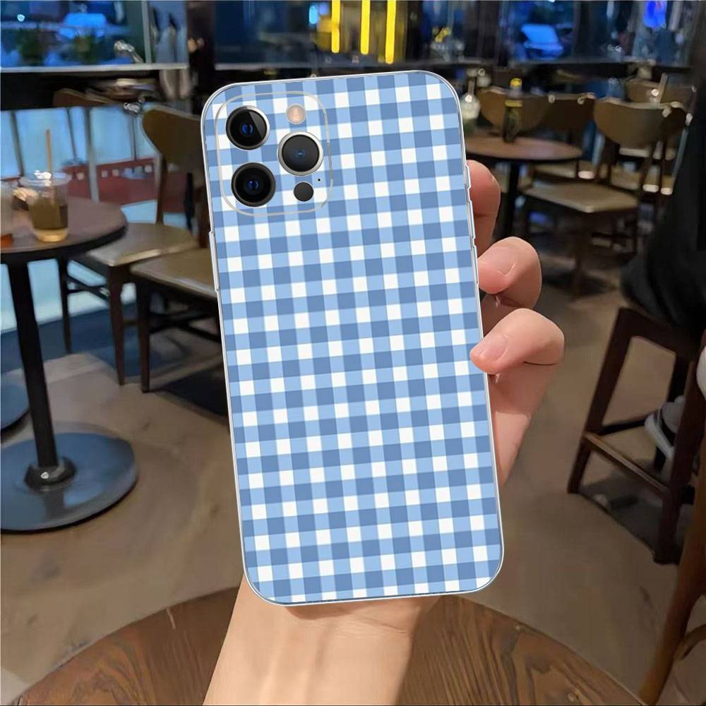 Simple Chic Lattice Pattern Fit For IPhone 16 15 Promax Phone Case IPhone 14 11 12 High End 13 Pro Silicone