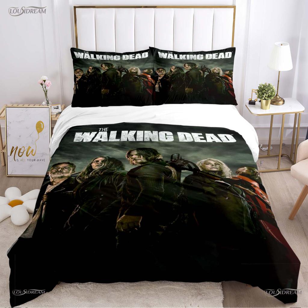 Walking Dead Filmmönster Alla Säsonger Påslakan Sängkläder Lyxigt Mjukt Täckeöverdrag och Kuddfodral Enkel/Dubbel/Queen/King