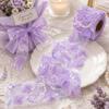 1pcs Polyester Material Sequin Ribbon Webbing 6cm Width Embroidered Sheer Ribbon  For DIY Crafts