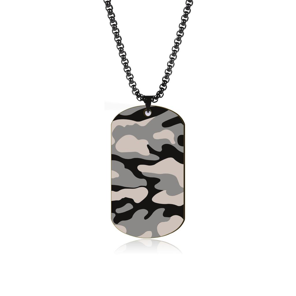 Military Brand Necklace Camouflage Pendant Necklace Men's Titanium Steel Jewelry