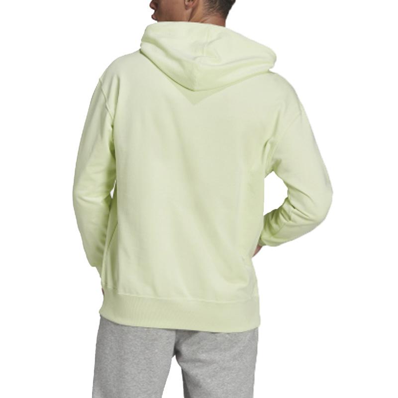 Adidas Essentials FeelVivid Hoodie, Men's Cotton Pullover Acid-Green Sweatshirt HE4359