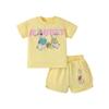 Girls' Yellow Rabbit Two-Piece Set 2025 Baby Summer Pure Cotton Summer Suit Kidsren's Beach Wear Home Wear