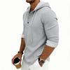 Men's Daily Loose Casual Retro Hooded Henley Long Sleeve T-shirt