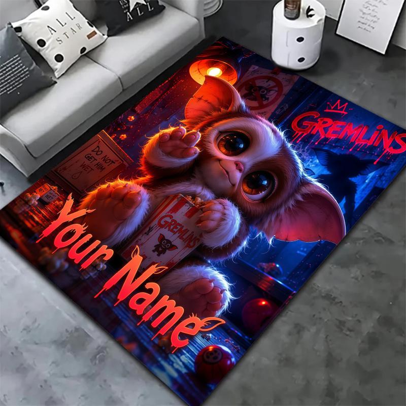 Gremlins Gizmo Custom Name Carpet Rug For Living Room Bedroom Home Sofa Decoration Kids Play Nonslip Floor Mat
