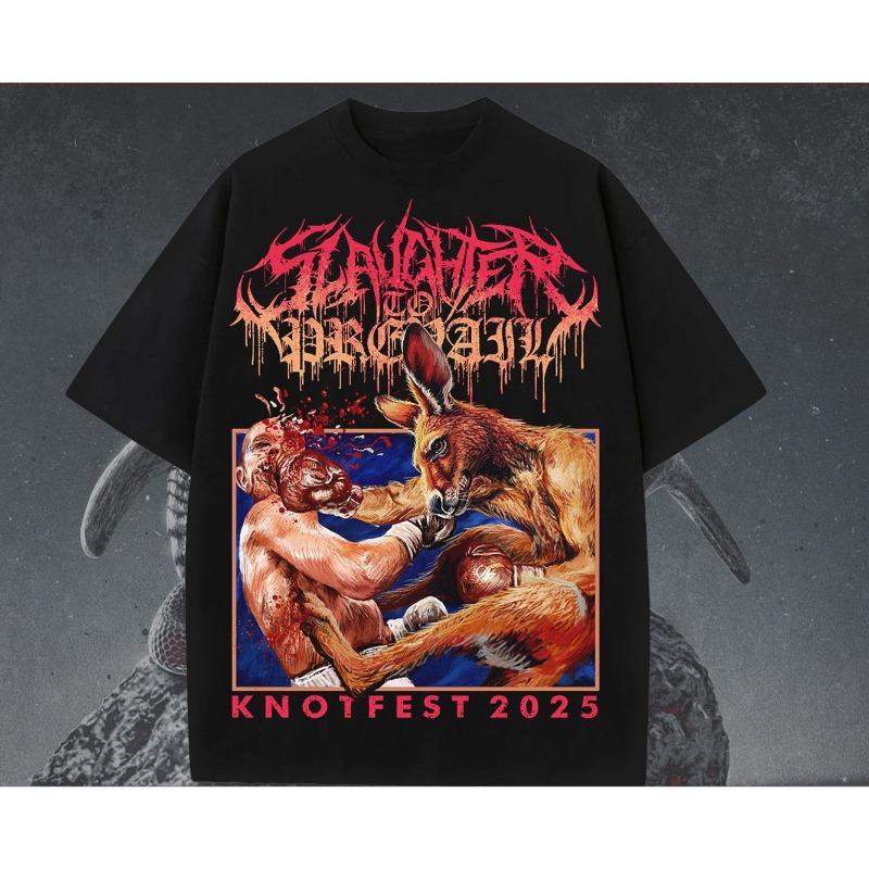 

SLAUGHTER TO PREVAIL Band T-Shirt Men s Summer Street Crew Neck Short Sleeve Cotton Comfortable Loose Harajuku Men s Clothing S