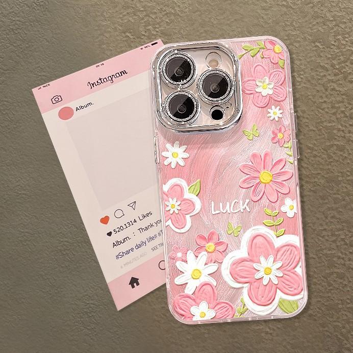 

Чехлы для телефонов Apple 16promax с цветами в стиле масляной живописи. 15 Свежий и Легкий 14/13 Полный Пакет 12/11 Redmi K40/K40 Pro