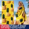Asciugamano da spiaggia in microfibra di poliestere a tema frutta ananas tropicale è altamente assorbente, adatto per nuotare e per le uscite in spiaggia