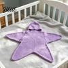 Coperta antivento per passeggino, sacco a pelo a forma di stella marina per neonato, copertina morbida in maglia per tutto il corpo con cappuccio comfort per neonato, anti-calcio, caldo, per dormire