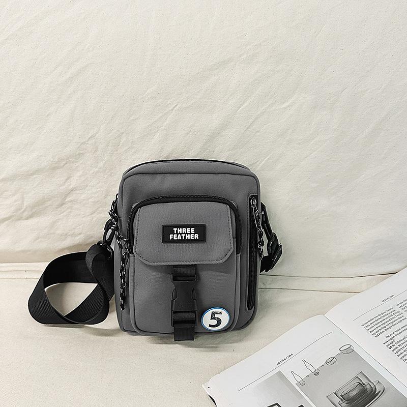 Summer High-End Outdoor Leisure Mobile Phone Messenger Small Bag Female White Couple Canvas Small Square Bag