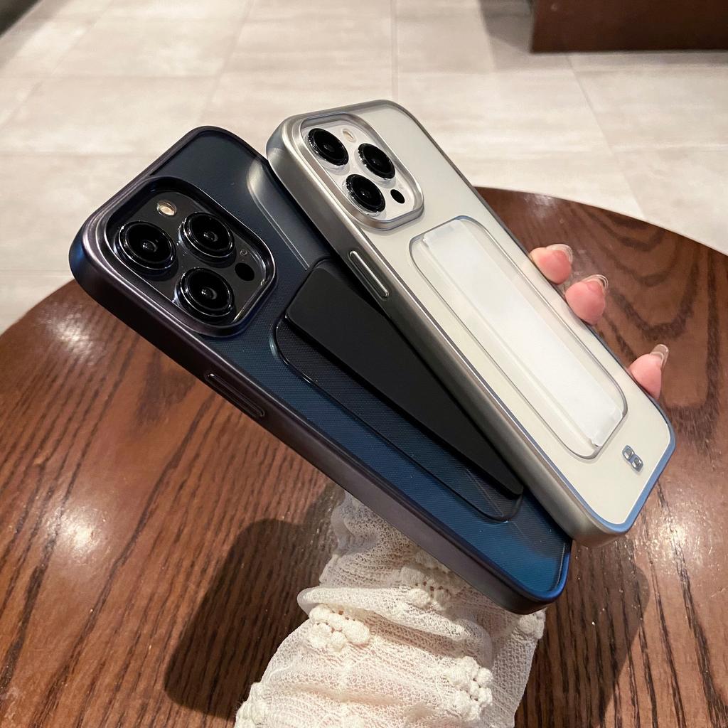 Elastic Wrist Strap Phone Case For Iphone 14 12 11 13 Pro Max Xr X Xs 7 8 Plus Plating Matte Clear Soft Silicone Cover