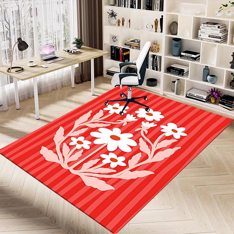 1pc Floral Pattern Area Rug Soft Flannel Floor Mat for Living Room, Bedroom and Carpet, Sofa Coffee Table Floor Mat, Decorative Rug q15