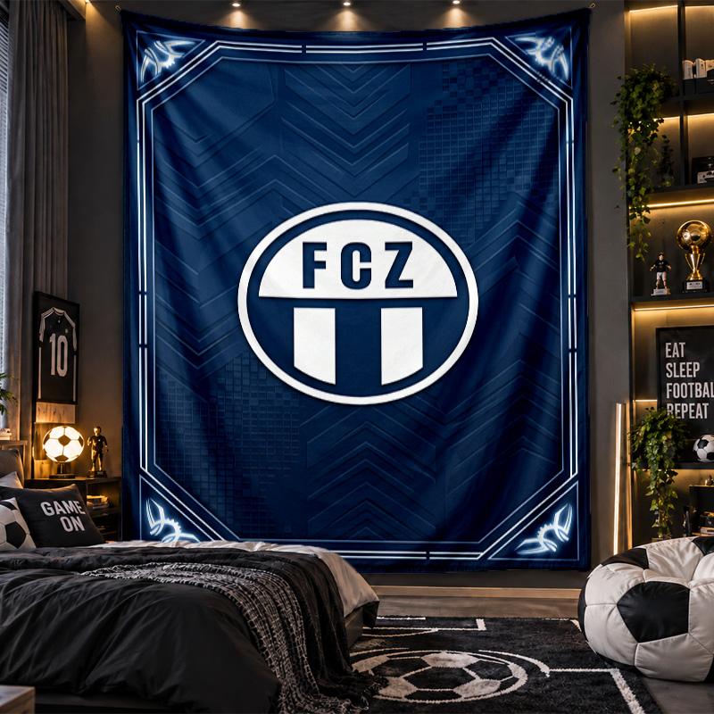 Wall Hanging Tapestry FC Zürich Print Cloth for Living Room Bedroom Home Decor