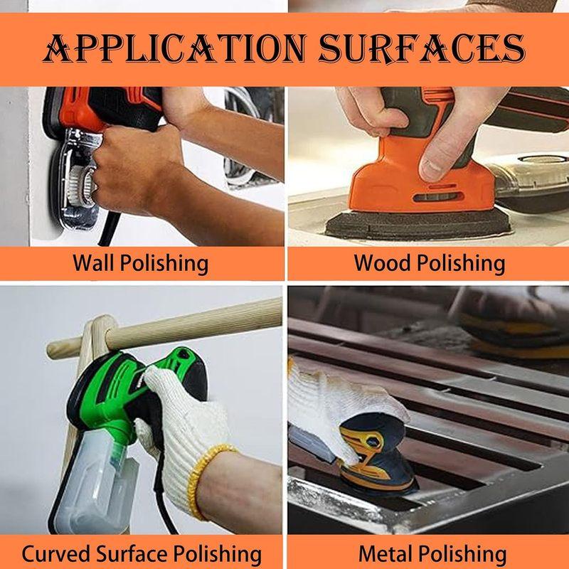 2pcs Mouse Detail Sanding Interface Pad 5 Holes Foam Interface Mouse Sander Sandpaper Backing Pad