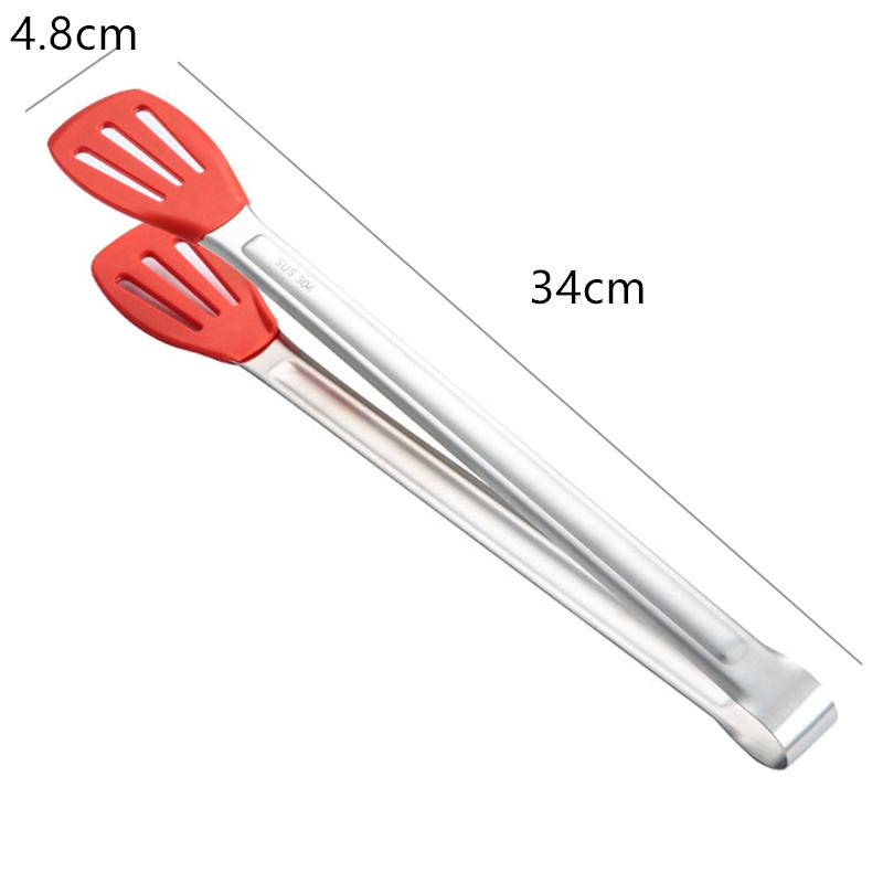 Stainless Steel Bread Tongs No-slip Handle Kitchen Tool for Salad Steak Meat Clip Cooking Accessories