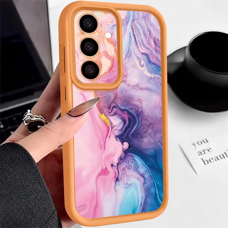 Colorful Marble Case For Samsung A18 A57 A37 A27 A17 A56 A36 A26 A16 A55 A54 5G S21 S22 S23 S24 S25 FE S26 Ultra Shockproof Bumper Cover