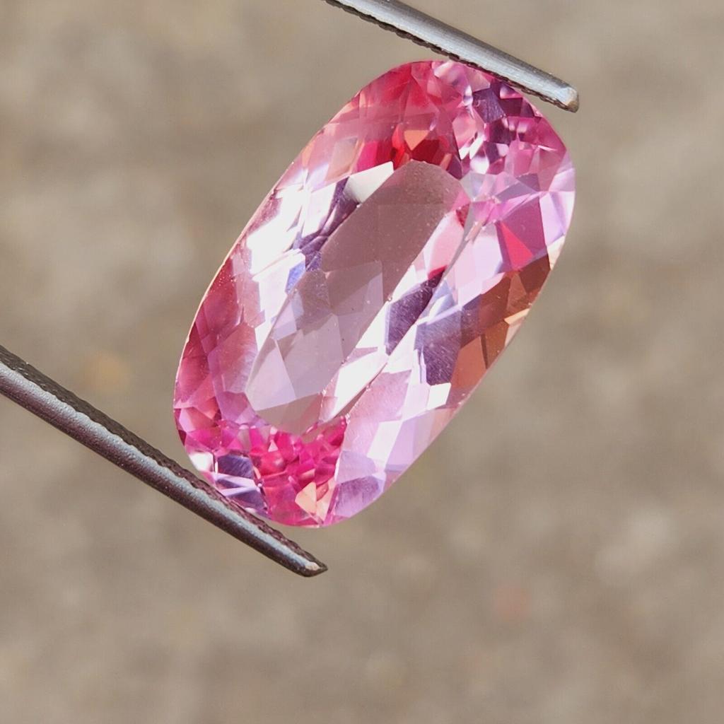 16.10 Ct Natural Certified Bi Color Tourmaline Cushion Cut Loose Gemstone