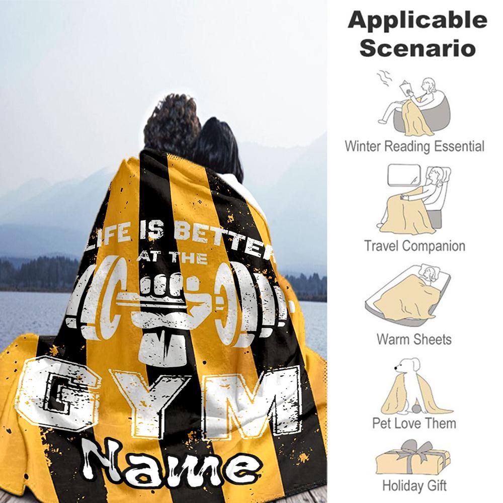 Exercise Personalized Name Blanket Lightweight Personalized Blanket Ultra-Soft Throw For Office Bed Picnics Chair Ideal for All Seasons