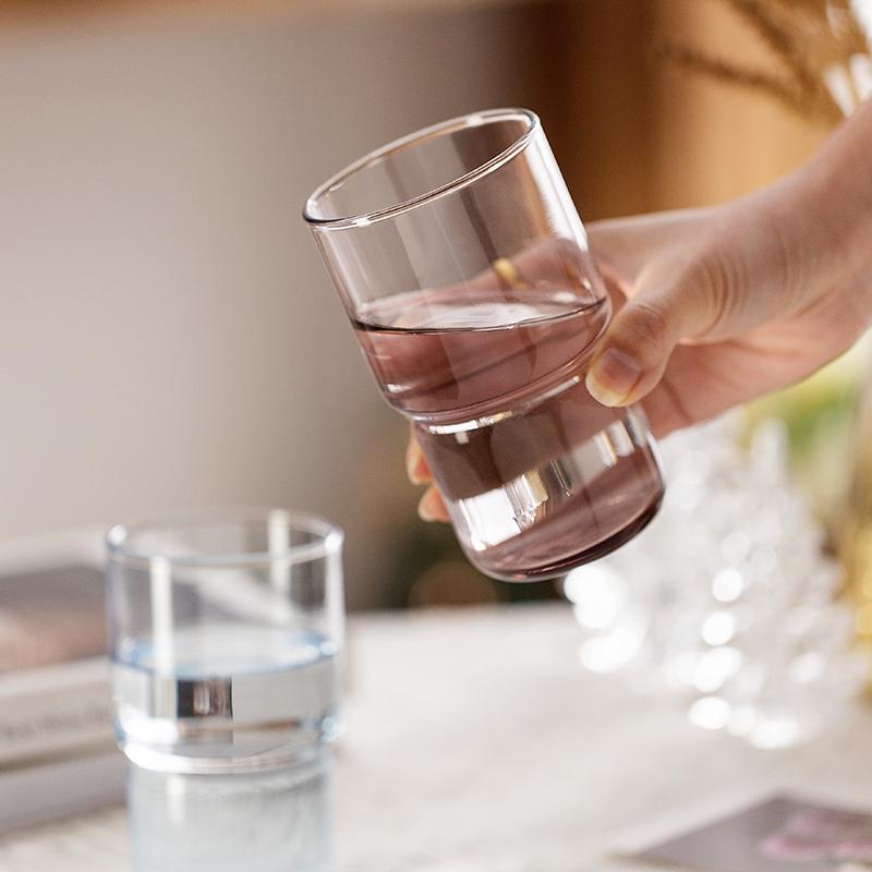 Stackable Long Drink Glass, Colored Drinking Glasses Colored Tumblers Tempered Glass for Juice, Beverages, Beer, Cocktail