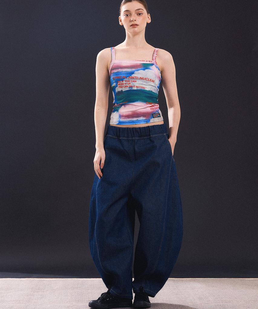 Soipeuyukaen Curved Denim Volume Pants