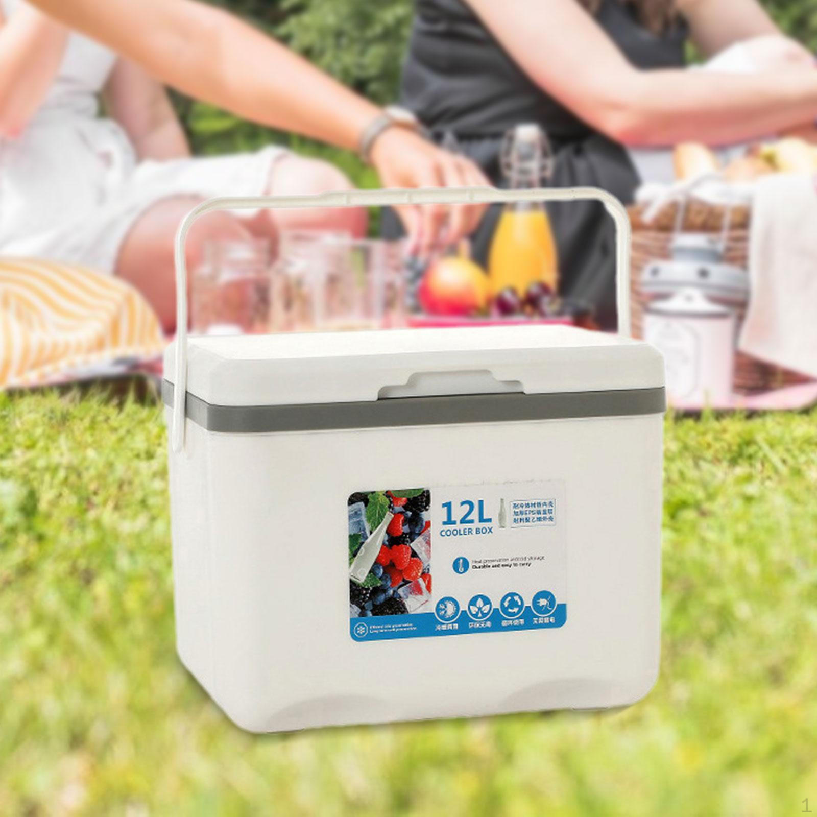 

Insulated Cooler Box Car Refrigerator Airtight Ice Retention 12L Hard for Picnic Beach білий