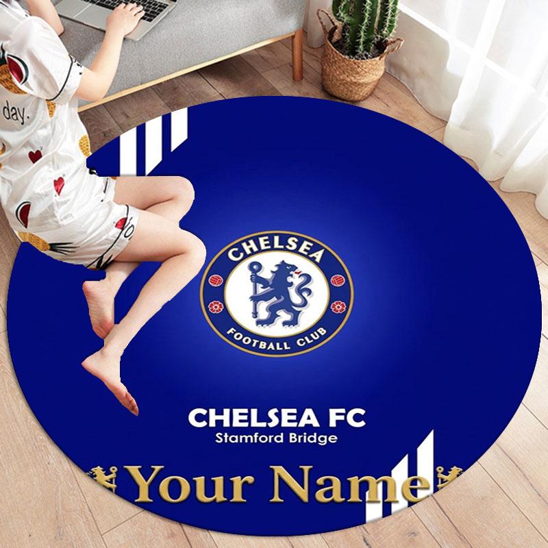 Chelsea F Custom Name Round Area Rug,Carpet Rug for Living Room Bedroom Sofa Playroom Decor,Non-slip Floor Mat
