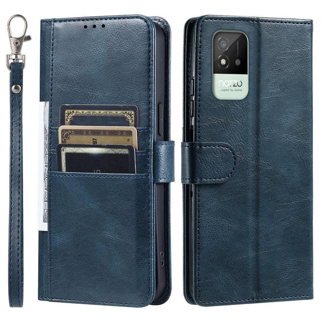 Cover for Realme Narzo 50i Retro PU Leather Flip Wallet Phone Case Multi Card Slots