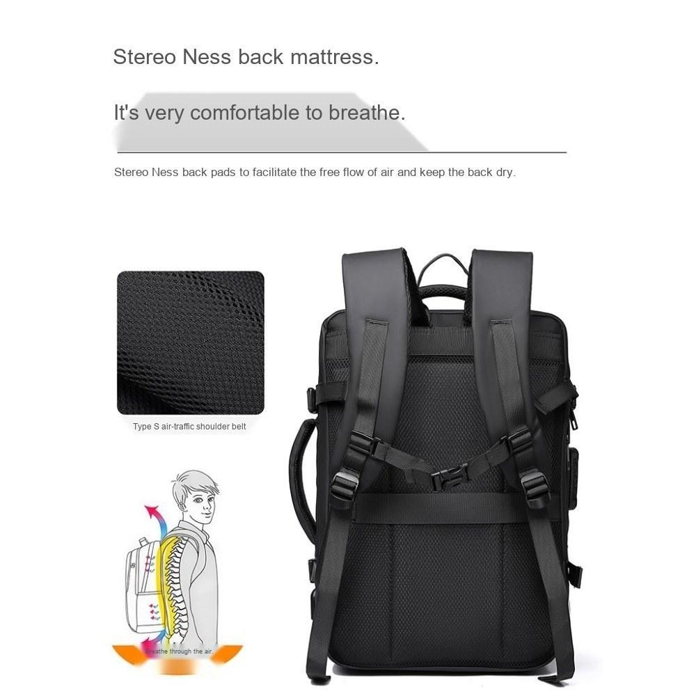 Unisex Large Capacity Oxford Backpack with Top Handle and Adjustable Straps for Commute and Travel