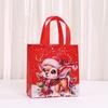 StoBag Christmas Non Woven Bags Red Santa Reindeer Gift Wrapping Bags Reusable Tote Bags for Sweets Holiday Candy Treat