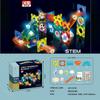 Geometric Magnetic Piece Children Splicing Track Ball Toy Set With Light For Kids Diy Educational Play Set