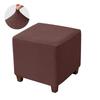New Solid Color Jacquard Ottoman Cover Elastic T-Shape Square Stool Cover Soft Velvet Footstool Case Home Decor