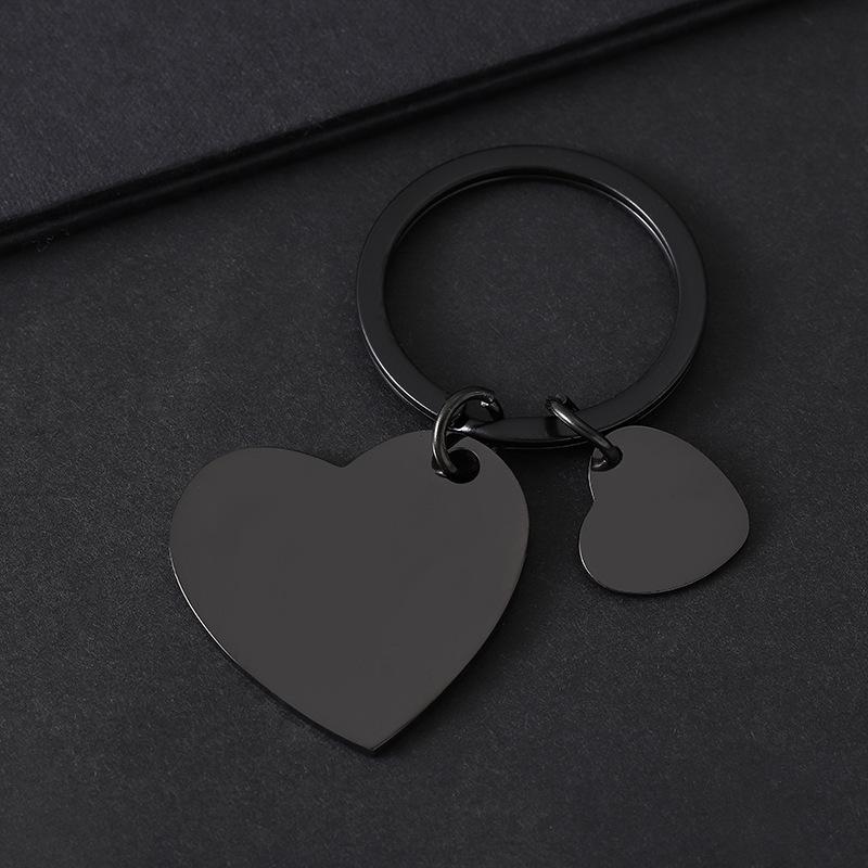 Stainless Steel Heart-Shaped Laser Engravable Metal Keychain Gift
