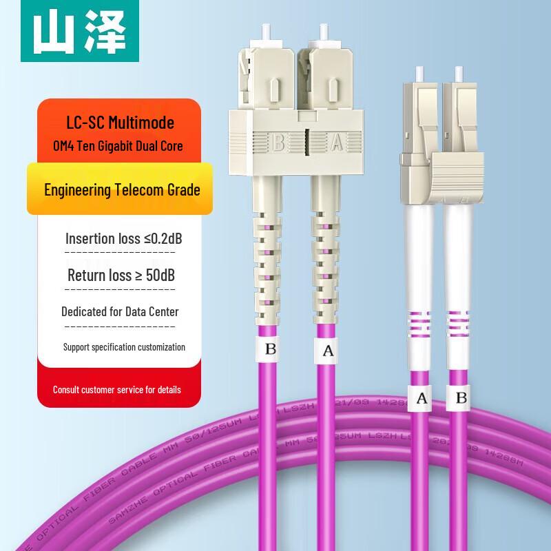 

SAMZHE Armored LC-SC OM4 Multimode Duplex Fiber Optic Patch Cable