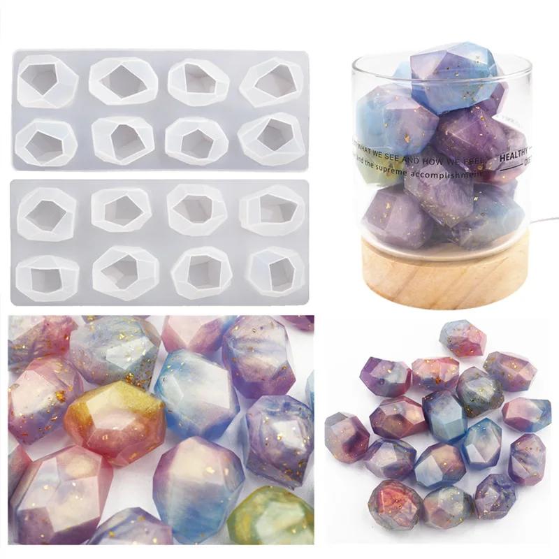 DIY Crystal Irregular Stone Silicone Mold Geometric Faceted Gemstone Crystal Spar Ore Crystal Epoxy Resin Mold
