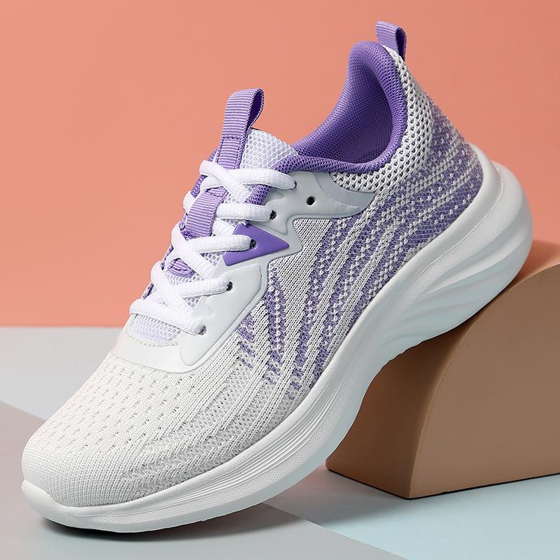 Running women's shoes new spring mesh lightweight soft sole not tired feet black sports and leisure shoes