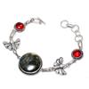 Labradorite, Garnet Gemstone Handmade 925 Srerling Silver Bracelet 7-8"