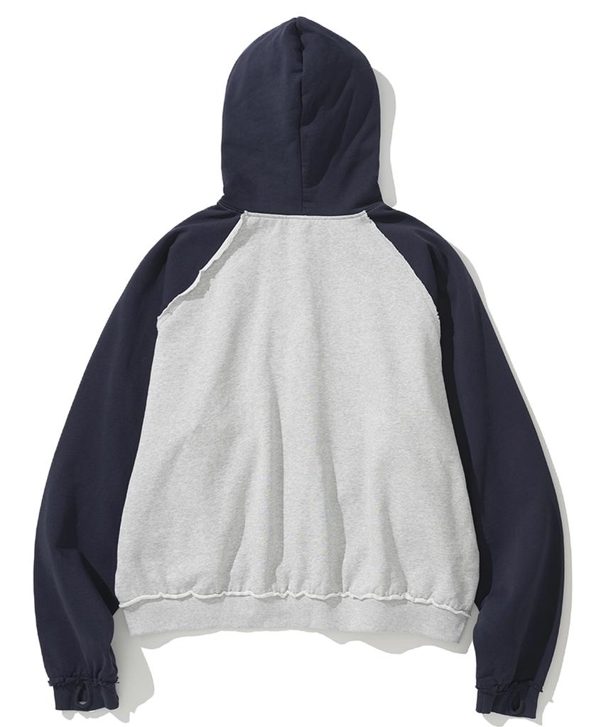 Not4Nerd N4Nd Trident Logo Raglan Hood Zip Up - Navy