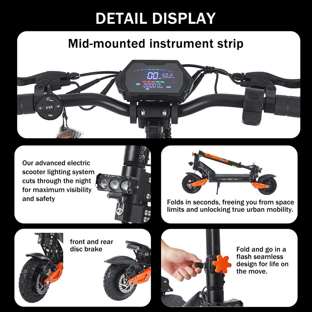 G2 MAX 1200W 48V 21ah 55 KM/H elektrische step, opvouwbaar, met zadel, voor stads- en off-road gebruik E Scooter