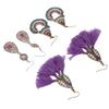 3 Pairs Ethnic Tassel Earrings Set Comfortable Lightweight Safety Vintage Ethnic Earrings for Women