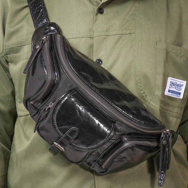 Japanese Top Layer Cowhide Men s Chest Bag Korean Version Portable Sports Waist Trendy Versatile Crossbody